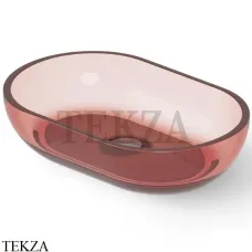 Dea Design Washbasins Раковина настольная овальная Glasstech DD9034 580 R5, Pomegranate R5