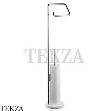 Decor Walther Stone White SBK Напольная стойка с туалетным ершиком 0973554, белый матовый-хром глянец
