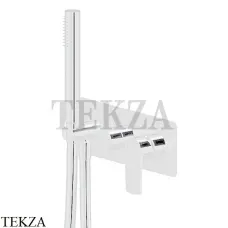 Newform HAKA Смеситель для душа, с гарнитуром, внешняя часть 72069E.01.014, белый матовый