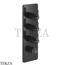 Gessi VENTI20 Термостат для душа, 3 потока, внешняя часть 65204-706, Black Metal PVD