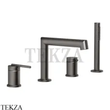 Gessi INGRANAGGIO Смеситель на борт ванны, с гарнитуром 63537-707, Black Metal Brushed