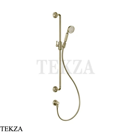 Gessi VENTI20 Штанга в комплекте с душевой лейкой, шланг, вывод 65142-727, Brushed Brass PVD