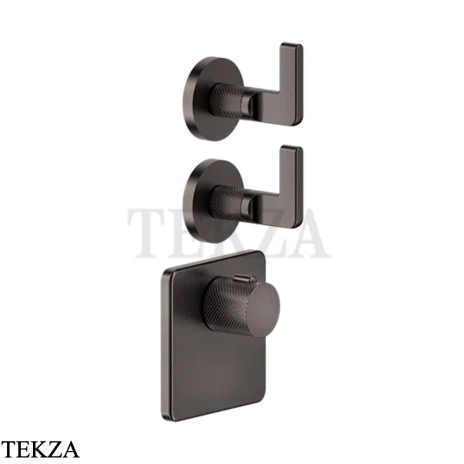 Gessi INCISO WELLNESS Термостат 2 выхода, внешняя часть 58214-707, Black Metal Brushed PVD