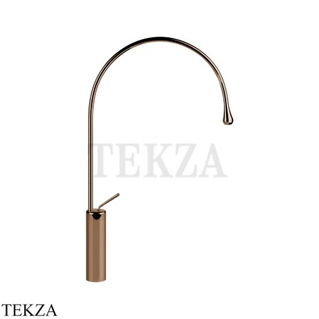 Gessi Goccia Смеситель для раковины высокий, без сливного гарнитура 33610-030, Copper PVD