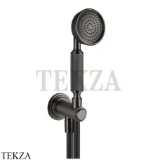 Gessi VENTI20 Душевой комплект с душевой лейкой, шланг, вывод 65123-707, Black Metal Brushed