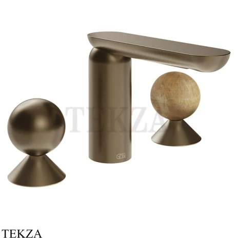 Gessi Perle Смеситель для раковины на 3 отв., без гарнитура 74035-761, бронза Coffee