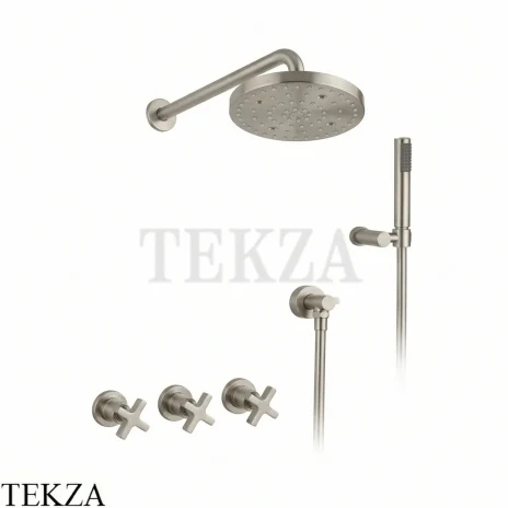 Nicolazzi Monte Croce Душевой комплект, смеситель, верхний душ, ручной душ 2233EXTNS27, Satin nickel
