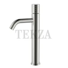 Boheme Stick Смеситель для раковины высокий Stick 122-NB Nikel Brush с ручкой DIAMOND