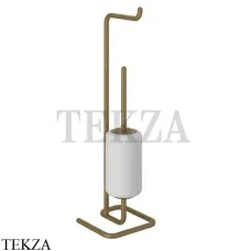 Gessi Goccia Стойка с держателем для туалетной бумаги и ершиком 38067-713, Antique Brass
