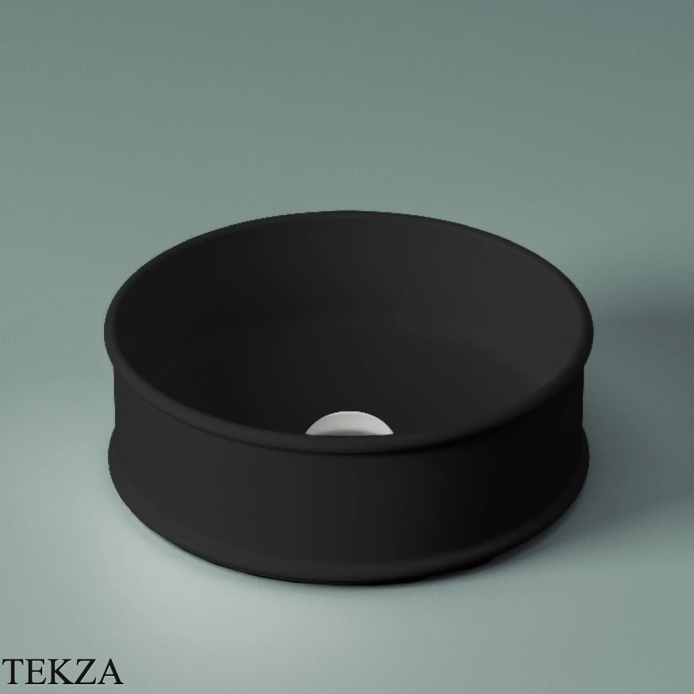 ArtCeram Atelier раковина накладная круглая без отверстия под смеситель ATL001 17 00, чёрный матовый