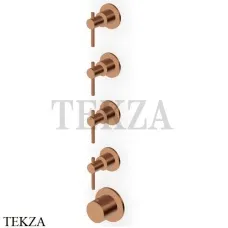 Zucchetti Helm Термостат для душа на 4 потока, внешняя часть ZHL804.XP91, brushed copper PVD