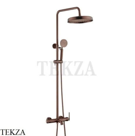 Boheme ETERNA Душевая стойка с изливом, верхний душ, гарнитур 178-CB, Copper Brushed