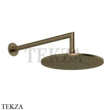 Gessi ANELLO Верхняя лейка с кронштейном D25 см 63348-713, Antique Brass