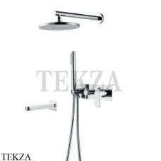 Boheme SPECTRE Смеситель для душа с изливом, ручной душ, верхняя лейка 454-2-CR, Хром глянец