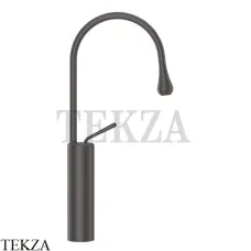 Gessi Goccia Смеситель для раковины высокий, без сливного гарнитура 33608-126, Black Metal Br.