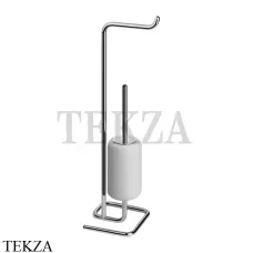 Gessi Goccia Стойка с держателем для туалетной бумаги и ершиком 38067-031, хром глянец