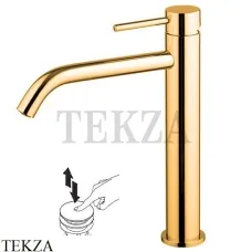 FIMA Carlo Frattini Spillo UP Смеситель для раковины, высокий, с донным клапаном F3031LXSOR, золото глянец