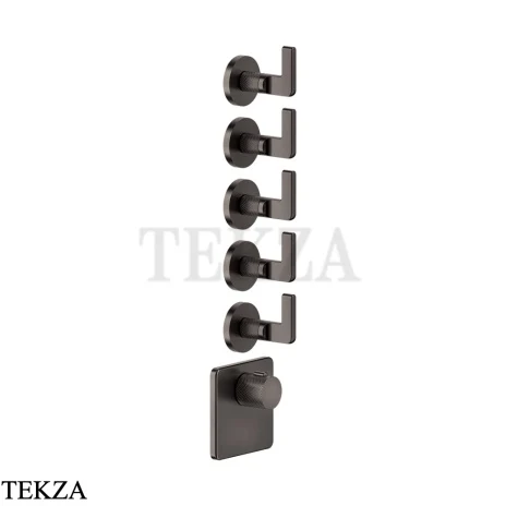 Gessi INCISO WELLNESS Термостат 5 выходов, внешняя часть 58220-707, Black Metal Brushed PVD