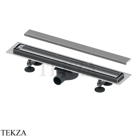 TECE TECElinus Комплект дренажного канала 2 в 1: основа для плитки "tile" и панель "steel", 60см. 15103069, хром глянец