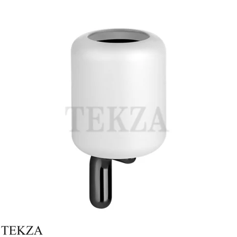 Gessi Goccia Стакан настенный, белая керамика 38007-706, Black Metal PVD