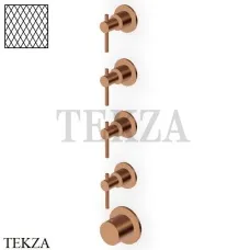 Zucchetti Helm Diagonal Термостат для душа на 4 потока, внешняя часть ZHL804.XP91G3, brushed copper PVD