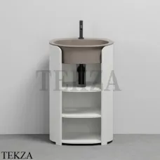CIELO I Catini Tiberino Тумба отдельностоящая CAMTL, с 3-мя полками, слив в стену, белый-Arenaria CIELO I Catini Tiberino Тумба отдельностоящая CAMTL, с 3-мя полками, слив в стену, белый-Arenaria