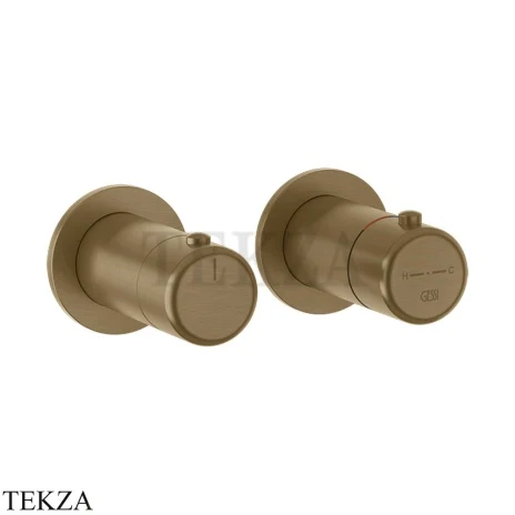 Gessi Goccia Термостат для душа, 3 потока, внешняя часть 33136-791, Deep Bronze Br. PVD