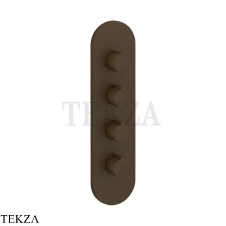 Gessi Ingranaggio-Anello Термостат для душа, 3 потока, внешняя часть 43066-845, Dark Bronze