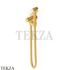 Zucchetti Гигиенический душ + гидроерш с запорным вентилем Z93994.C41, brushed gold