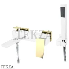 Boheme Q.2 Смеситель для ванны настенный, с гарнитуром 143-WG.2, Белый-золото