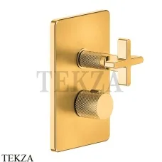 Gessi INCISO SHOWER Термостатический смеситель, 2 потока, внешняя часть 58234-246, Gold PVD