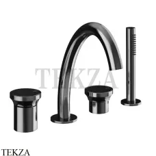 Gessi Origini MATERIC Смеситель для ванны с изливом и гарнитуром 66037-706, Black Metal PVD