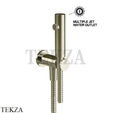 Gessi Total look Гигиенический душ с выводом воды и держателем 45123-720, Nickel PVD