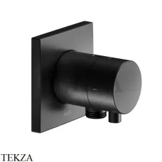 Keuco IXMO Comfort Вентиль запорный на 2 потока, с выводом шланга, квадрат, внешняя часть 59557371102, черный матовый