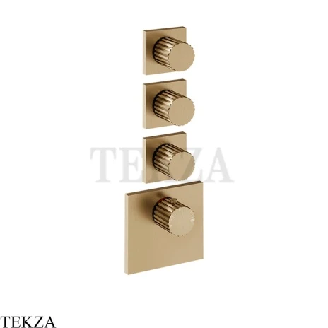 Gessi Incastri Термостат для душа 3 потока, внешняя часть 75306-726, бронза Brushed