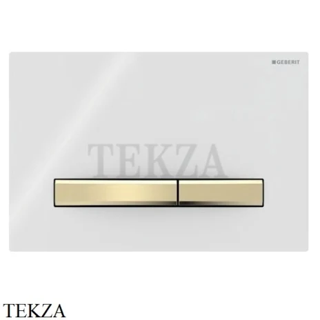 Geberit Sigma50 Клавиша смыва, стекло 115.672.11.2, белый-латунь