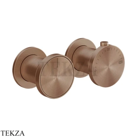 Gessi Origini MATERIC Термостат для душа 3 потока, внешняя часть 66136-708, Copper Brushed