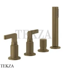 Gessi INCISO Смеситель для ванны, наполнение через слив-перелив 58043-713, Antique Brass