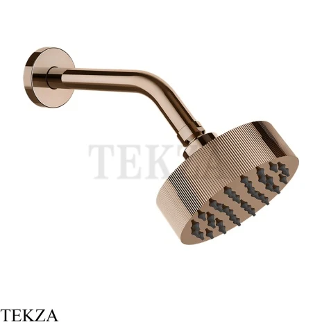 Gessi INGRANAGGIO Верхняя лейка D11,8 с кронштейном из стены, 63554-030, Copper PVD