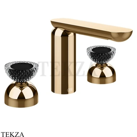 Gessi Perle Смеситель для раковины на 3 отв., без гарнитура 74776-735, бронза глянец