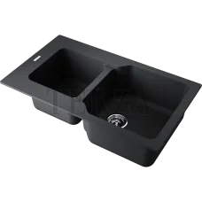 Omoikiri Maru 86-2 Кухонная мойка Tetogranit две большие чаши 4993284 черный
