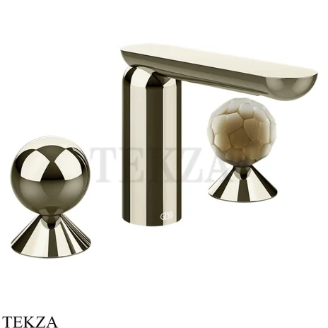 Gessi Perle Смеситель для раковины на 3 отв., без гарнитура 74045-720, никель глянец