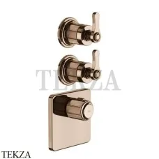 Gessi VENTI20 Термостат для душа, 2 поток, внешняя часть 65202-030, Copper PVD