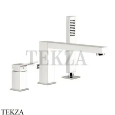 Gessi RETTANGOLO K Смеситель для ванны на 3 отверстия 53037-720, Nickel PVD