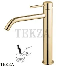 FIMA Carlo Frattini Spillo UP Смеситель для раковины, высокий, с донным клапаном F3031LXSHL, Champagne