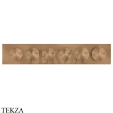 Gessi Origini WARM Термостат для душа 4 потока с кнопками, внешняя часть 66226-726, Warm Bronze Br