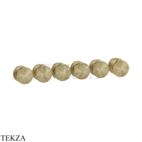 Gessi Origini ACCENT Термостат для душа 5 потока, внешняя часть 66340-727, Brushed Brass