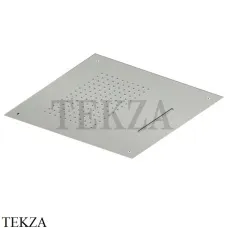 QuadroDesign Потолочная квадратная душевая лейка с каскадом 50 см, SF045 AS, Brushed Stainless Steel