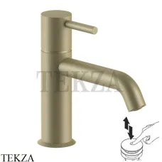 Fantini Nostromo Смеситель для раковины средний, с донным клапаном 50P6E803F, Matt British Gold