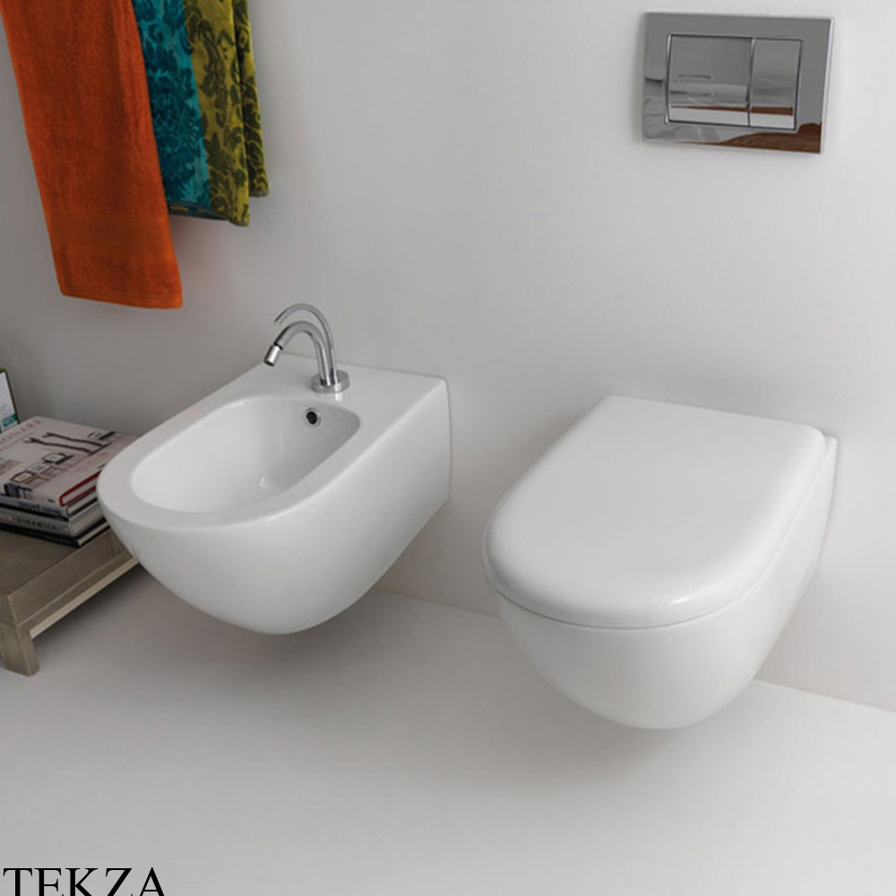 Kerasan Aquatech Биде подвесное, 1 отверстие, 372401*1, белый глянец